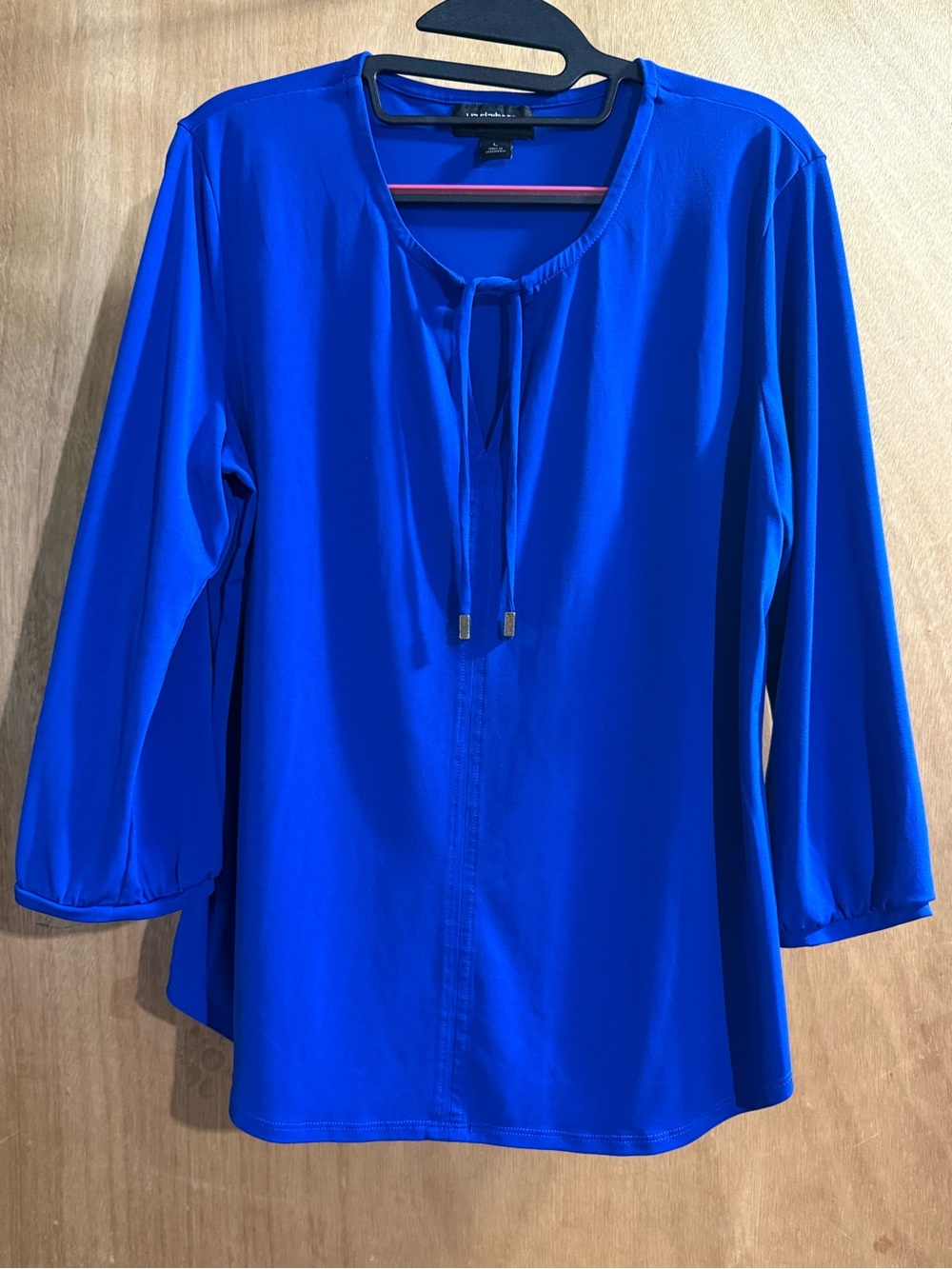 Liz Claiborne Cobalt Blue Tie-Front Blouse
